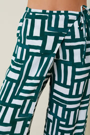 Daphne Wrap Pants - Printed Check