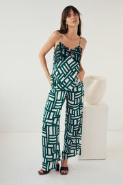 Daphne Wrap Pants - Printed Check