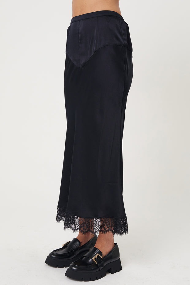 Lilia Slip Skirt - Black