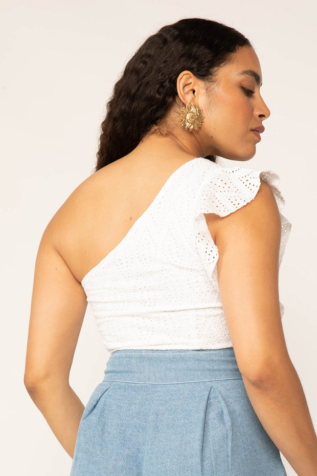 Vale One Shoulder Crop Top