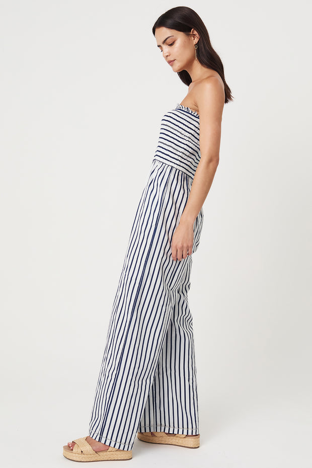 Luz Smoked Jumpsuit - Oceanic Stripe