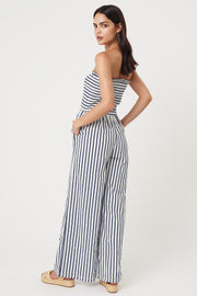 Luz Smoked Jumpsuit - Oceanic Stripe