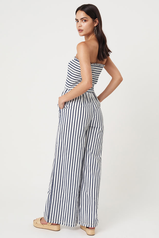 Luz Smoked Jumpsuit - Oceanic Stripe