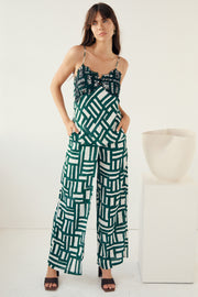 Daphne Wrap Pants - Printed Check