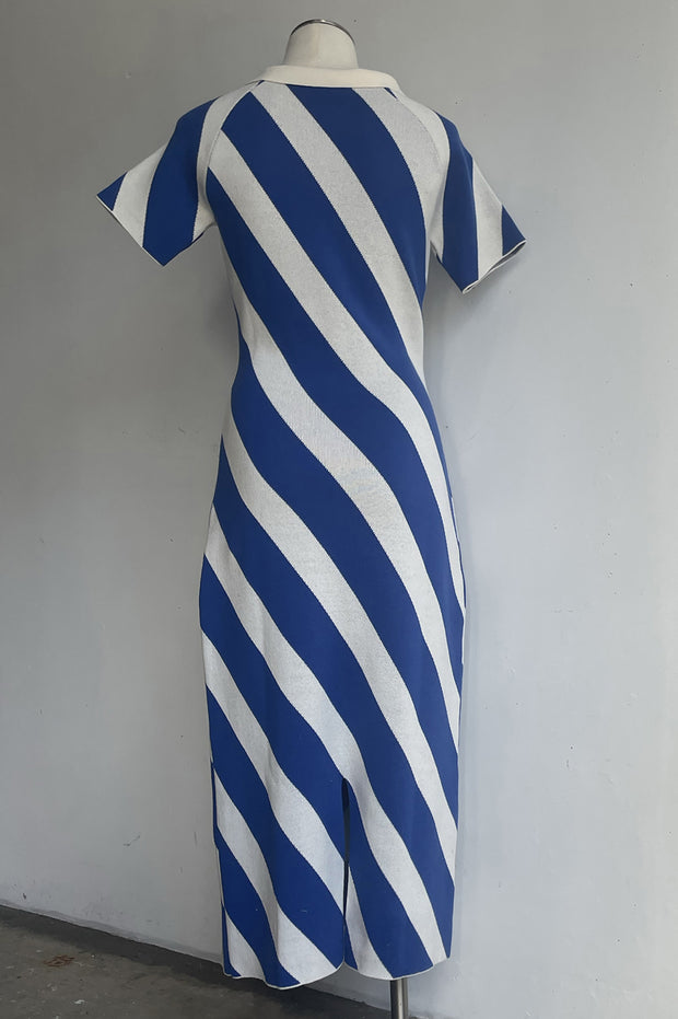 Estella Stripes Polo Dress - SAMPLE