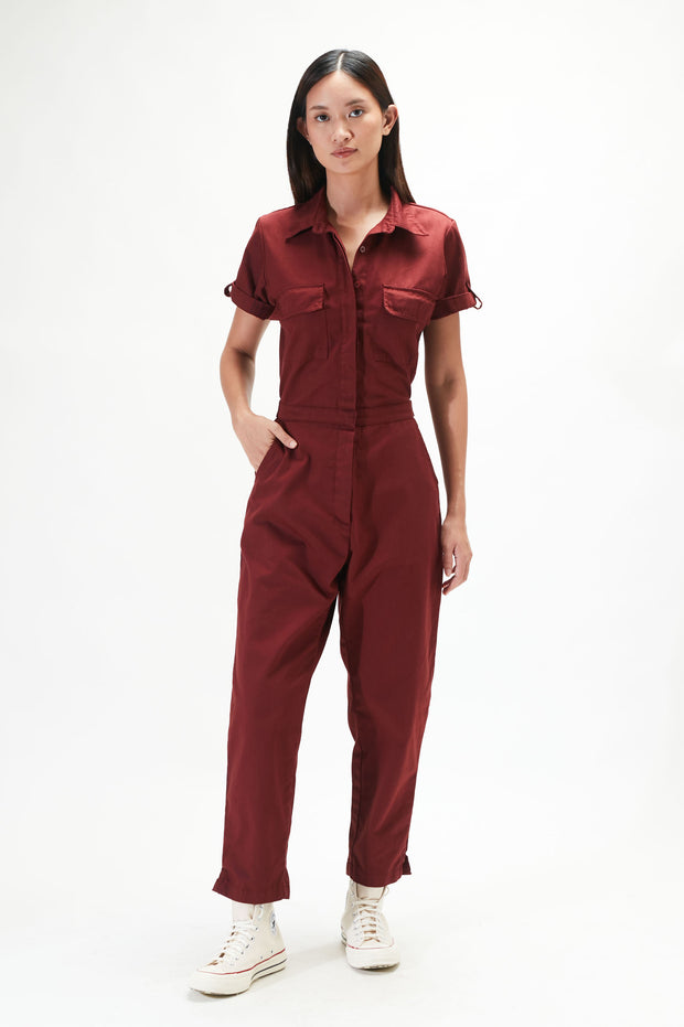 Bintēji Worksuit V2 - Maroon Red