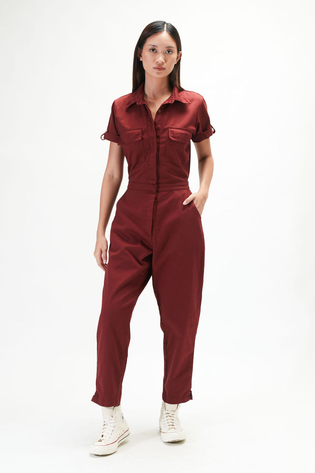 Bintēji Worksuit V2 - Maroon Red