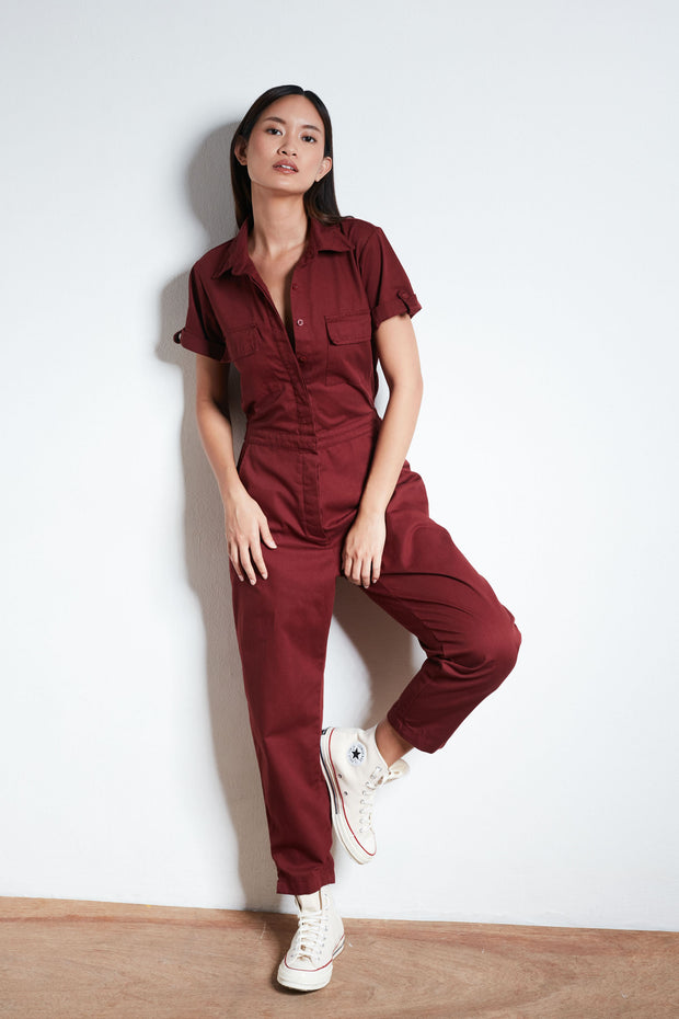 Bintēji Worksuit V2 - Maroon Red