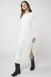 Pippa Dress - Off-White Pleated