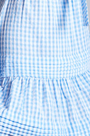 Frida Mini Dress - Light Blue Check