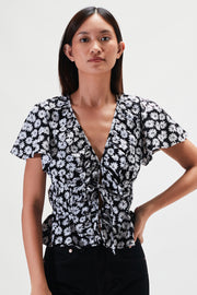 Grace Top - Black Dahlia Floral