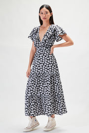 Lucille Maxi Dress - Black Dahlia Floral