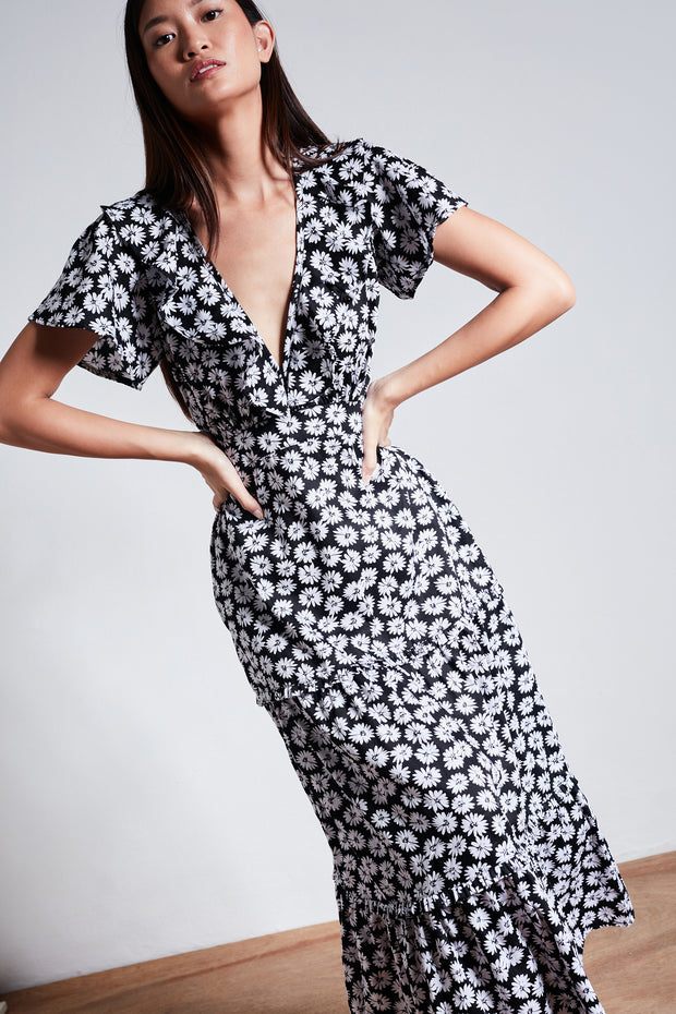 Lucille Maxi Dress - Black Dahlia Floral