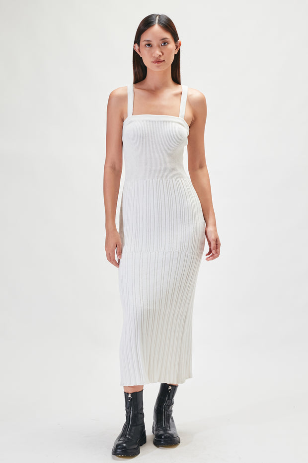 Maren Maxi Knit Dress - White